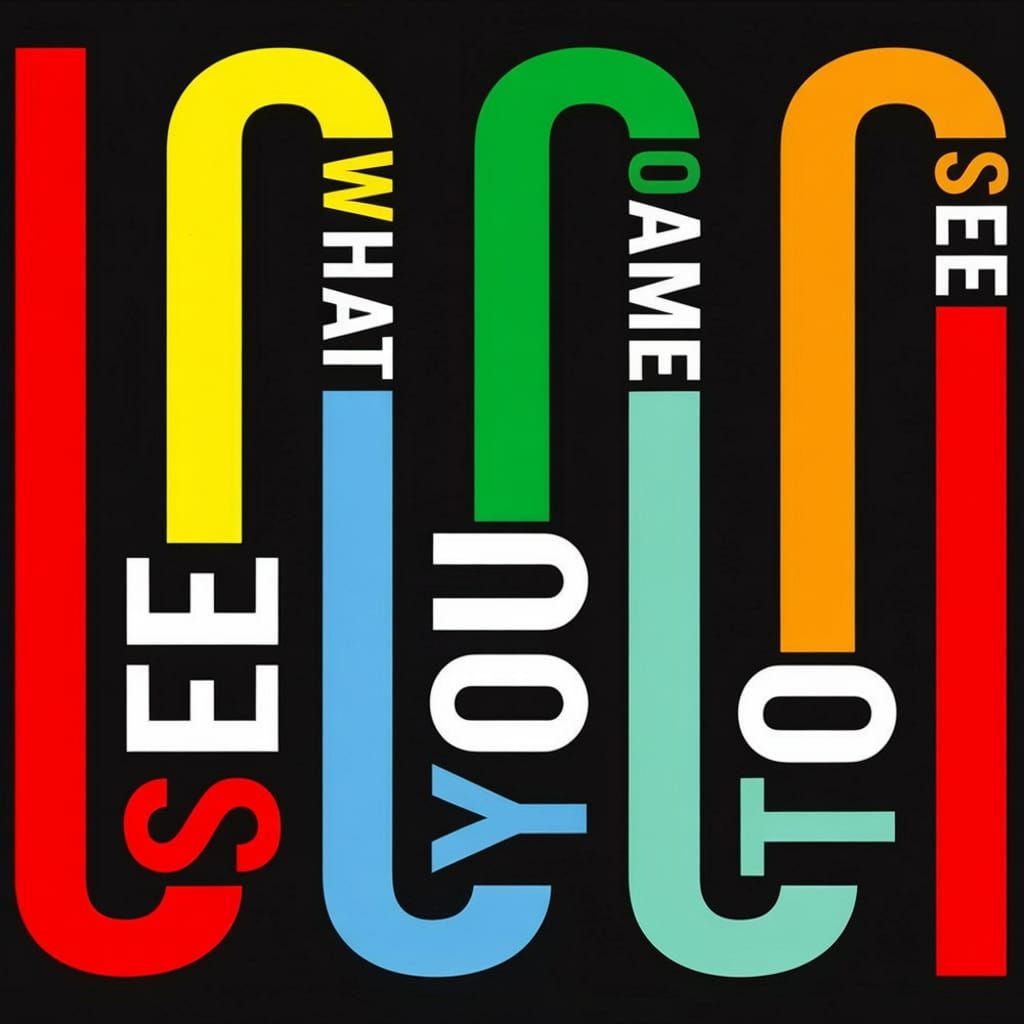 Vibrant Text Art: SEE WHAT YOU CAME TO SEE