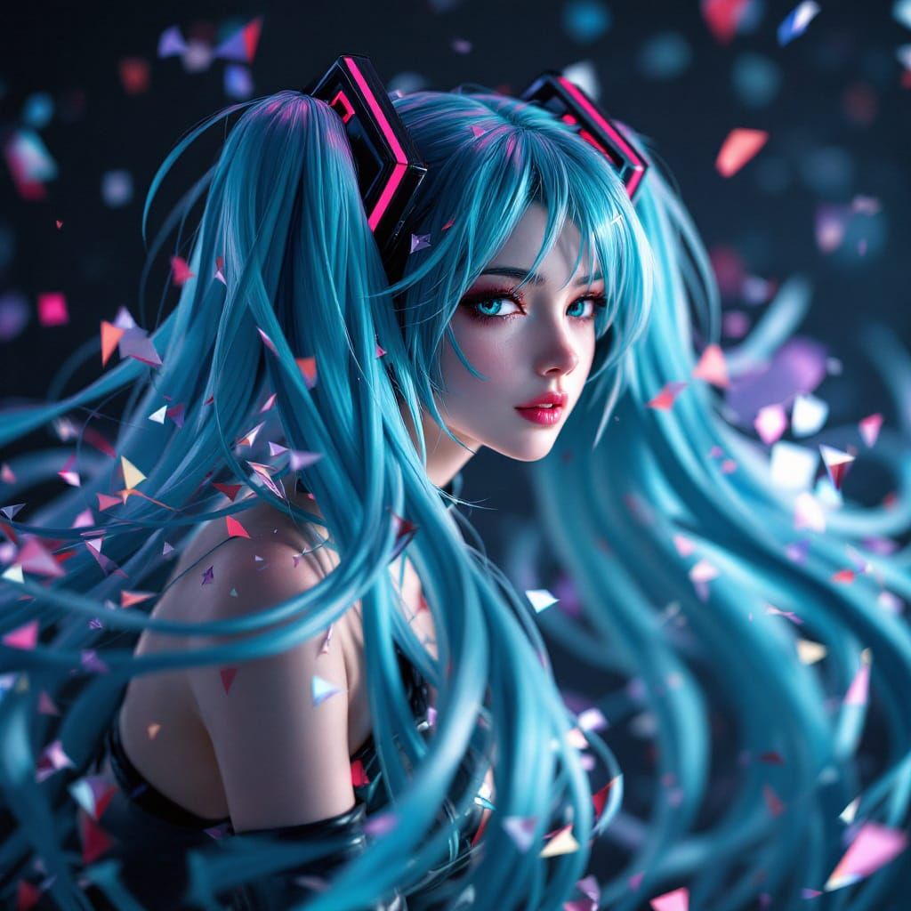 Miku Hatsune Anime Art with Syndicate Inscription