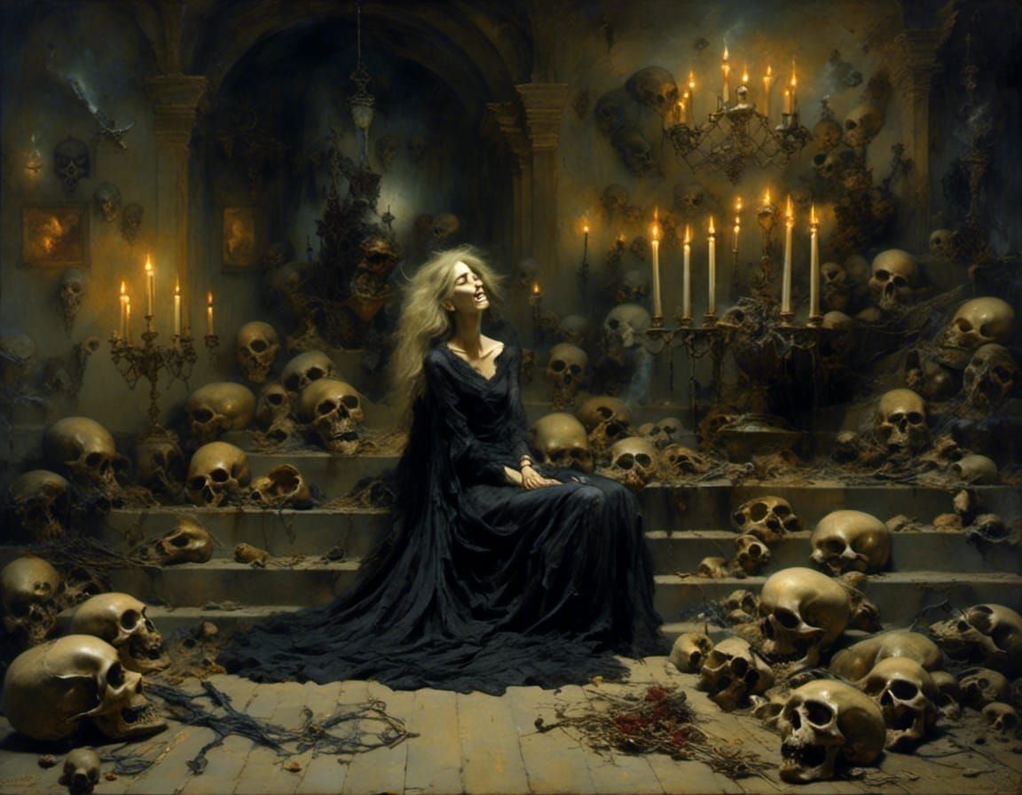 Ethereal Whisper: A Sinister Surreal Scene