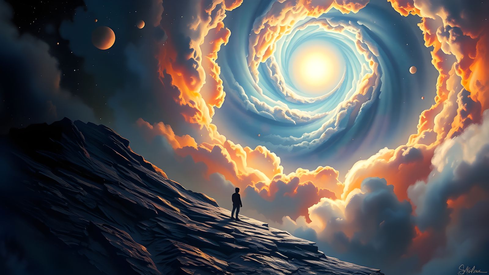 Edge of Space: Watercolour in Romantic Style