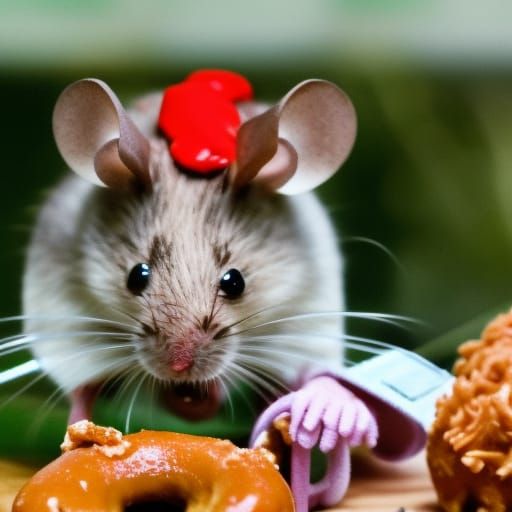 mice eating donuts