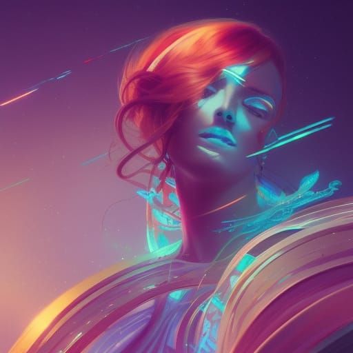 Galactic Yarn Ball in Art Nouveau Style