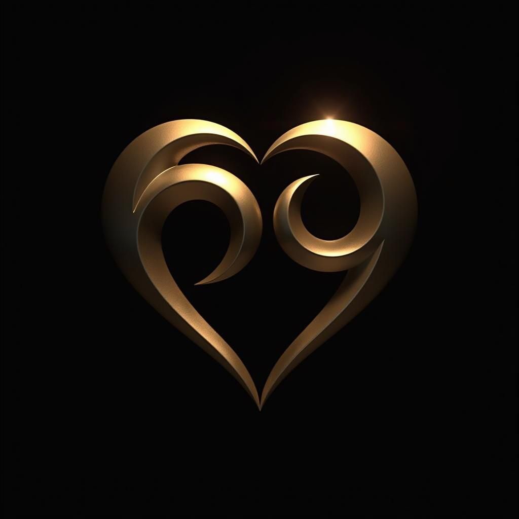 Gold Number 60 Heart Logo in Swiss Design Style