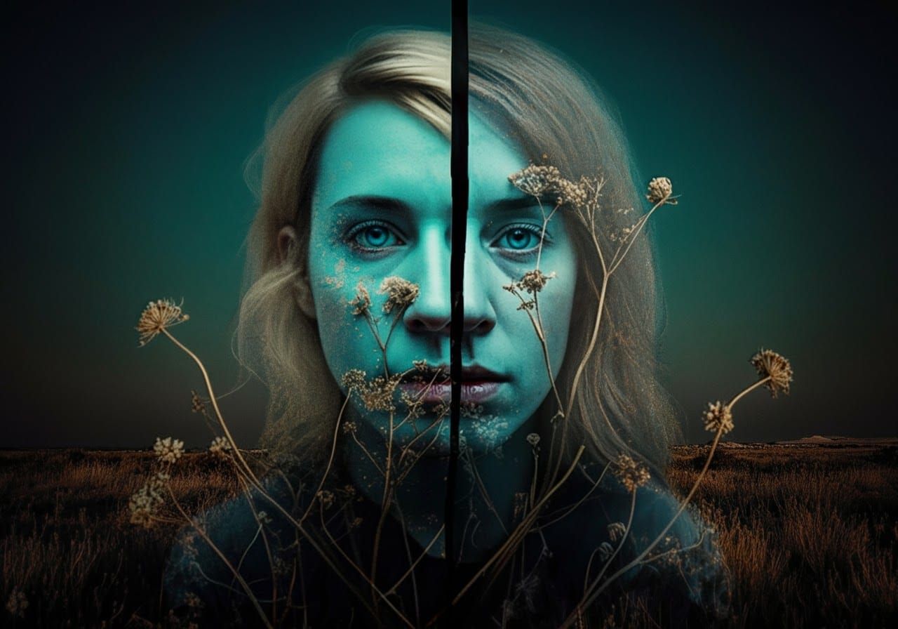 Woman's Portrait with Split-Toning and Pinhole Effect