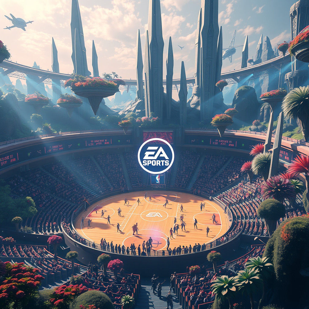 Futuristic Basketball Arena Concept Art