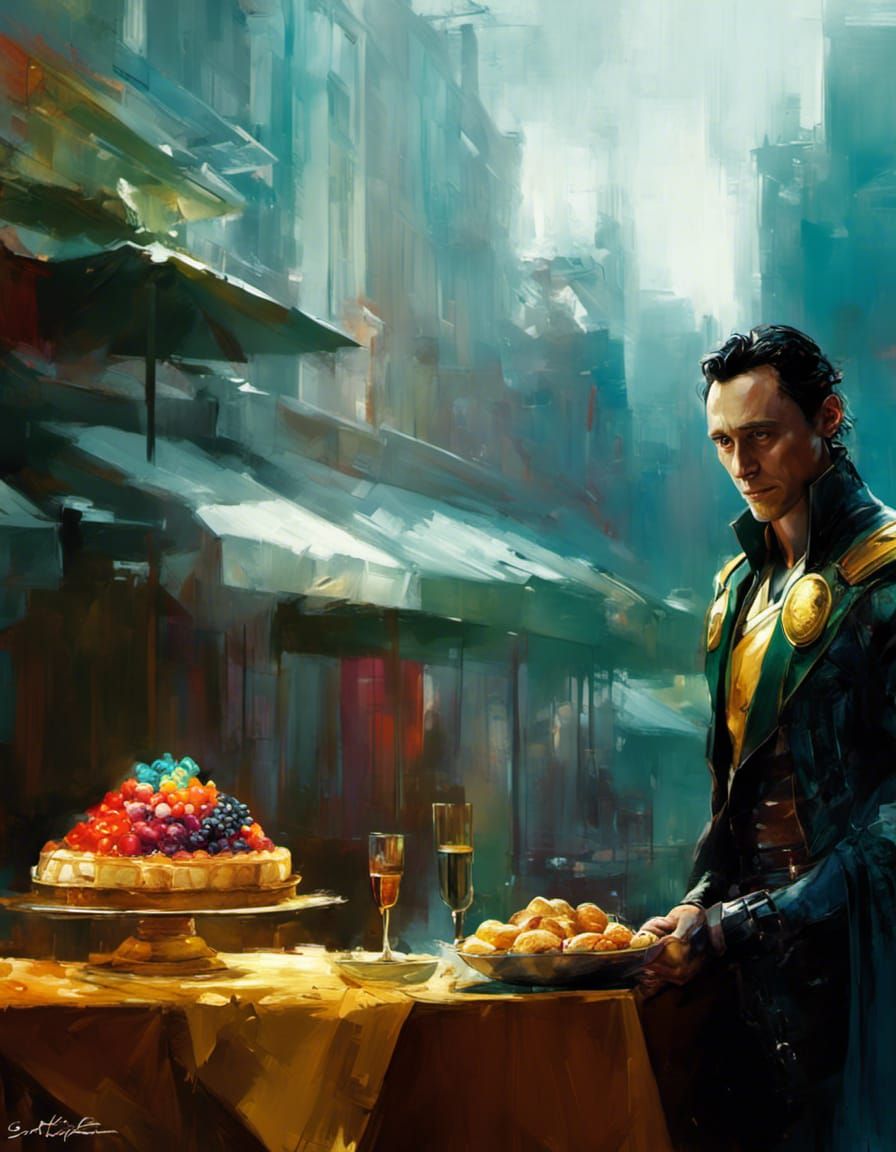 Loki's Sweet Tooth: An Impressionistic Illustration