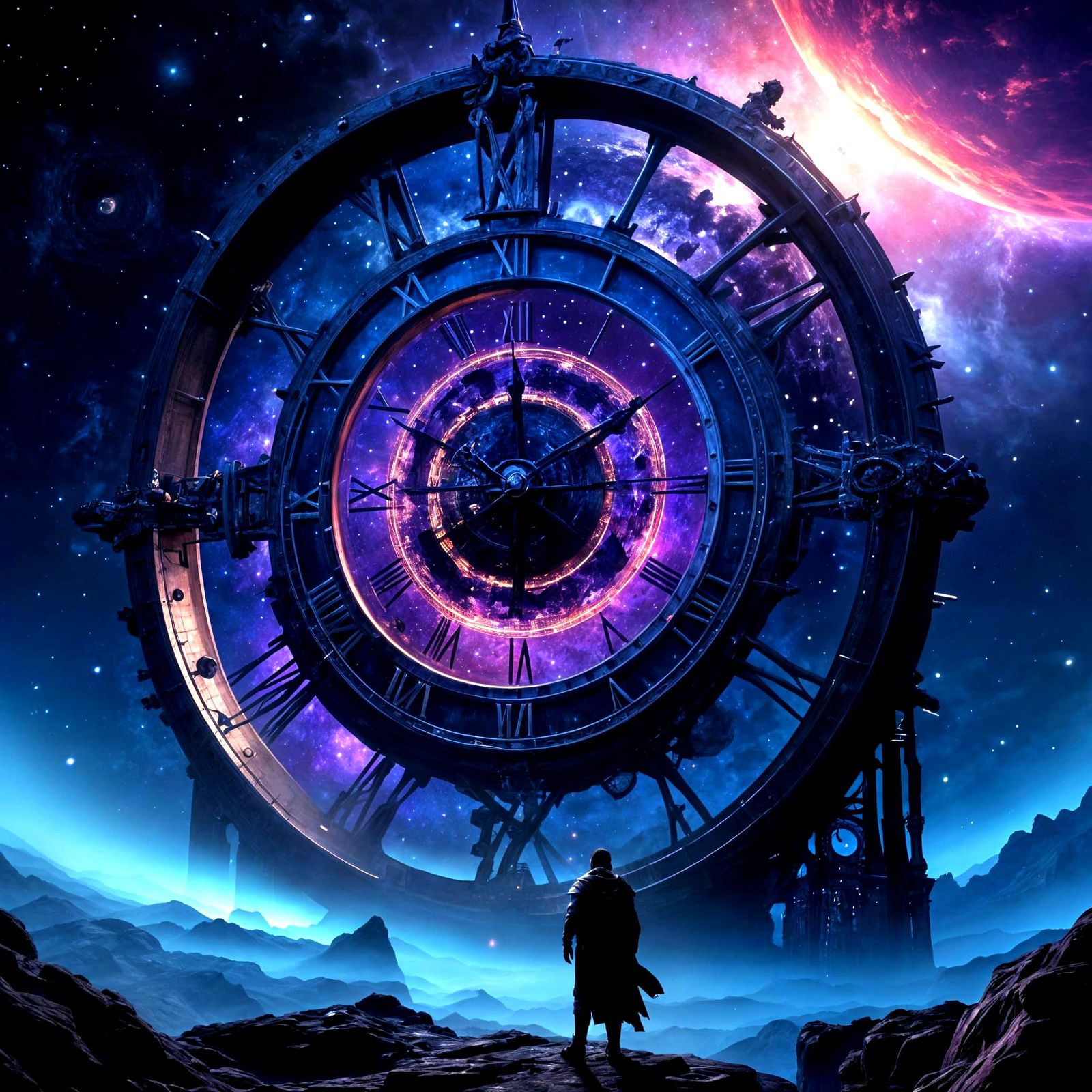 Timeless God of the Cosmos Admires Earth