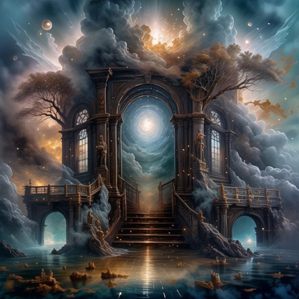 Sfumato Painting of Heavenly Gates