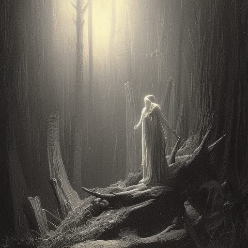 Nightmare Encounter: Teen and Demon in Dark Woods