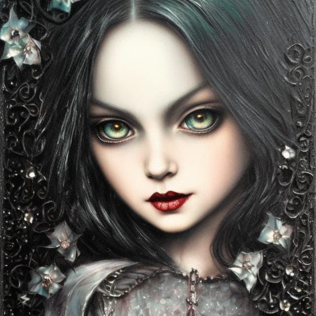 Wicked Gothic Witch with Evil Smile