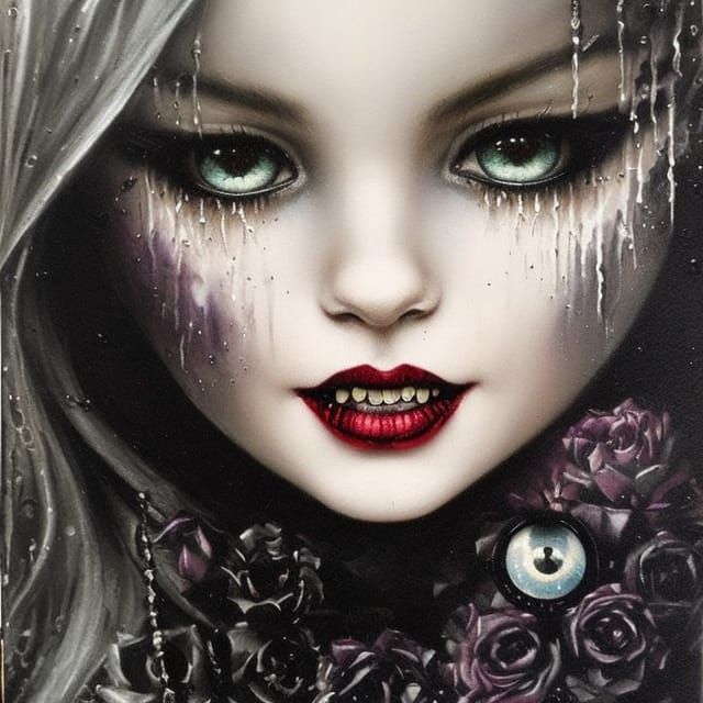 Wicked Gothic Witch with Evil Smile