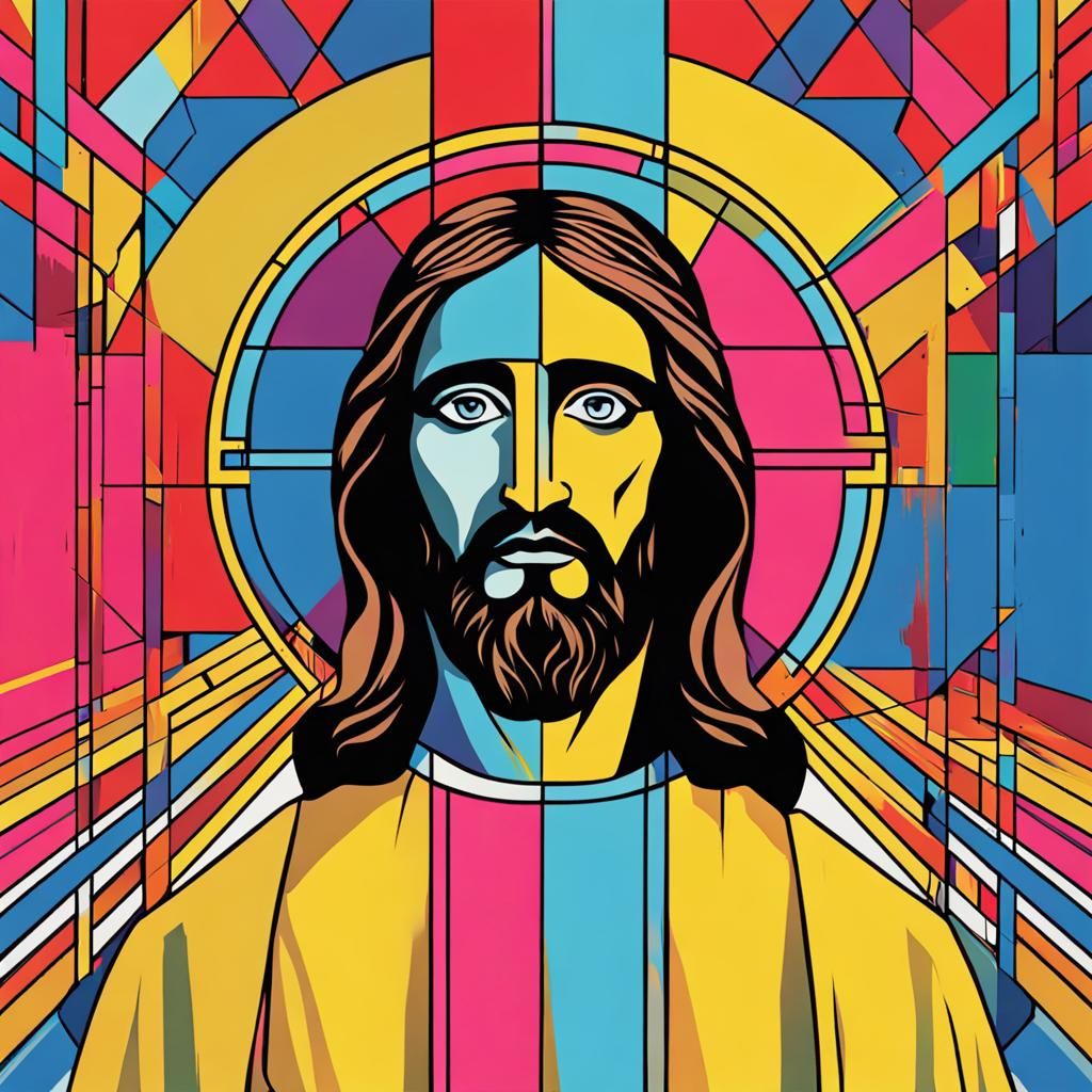 Jesus vs Krampus in Pop Art Style