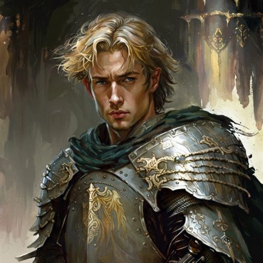 Young King Arthur in Armour, Fantasy Art
