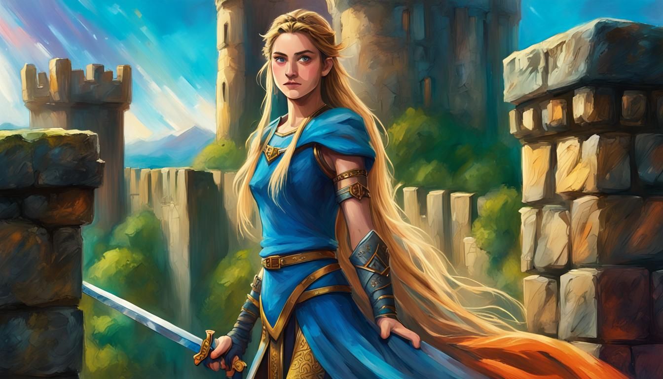 Zelda Heroic Stance with Master Sword, Digital Art