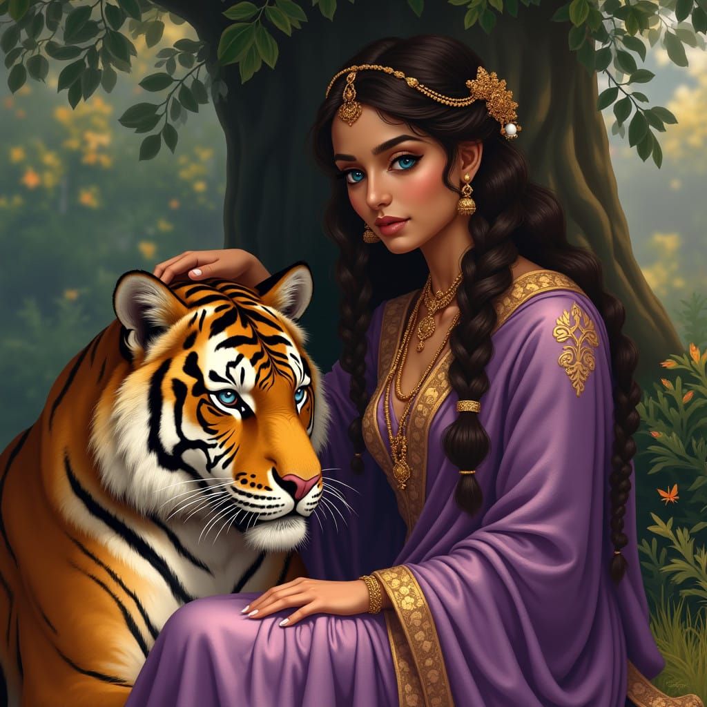 Ethereal Indian Princess in Golden Regalia