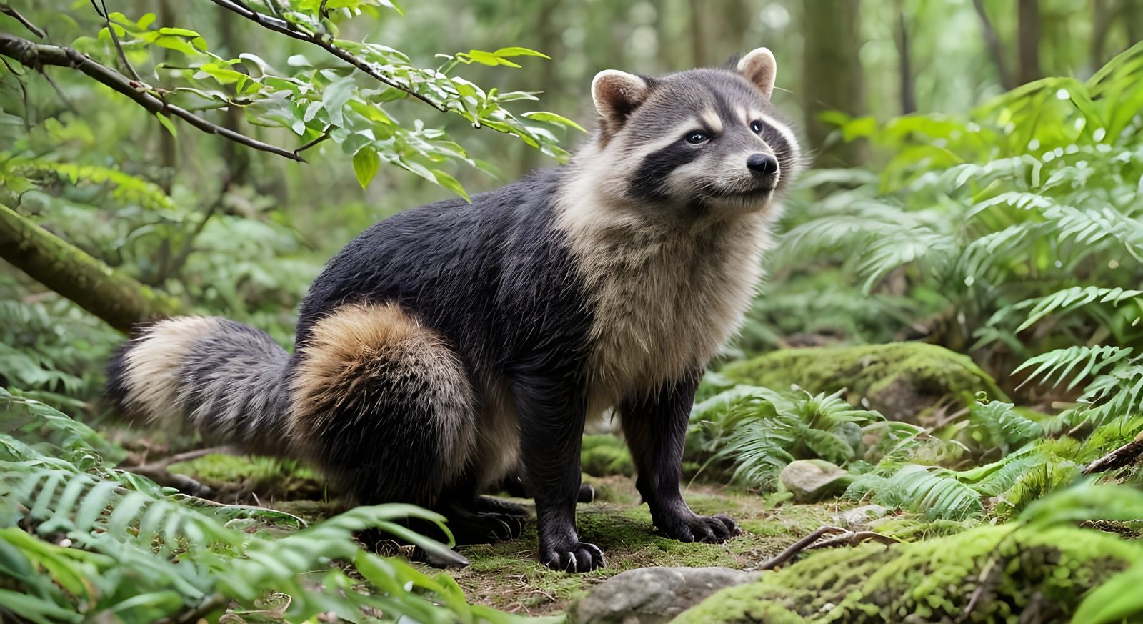 Japanese Racoon Dog in Natural Habitat