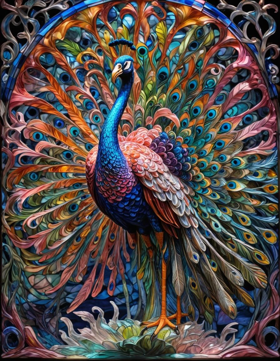 Royalty on Flamingo Peacocks: Escher-esque Light Sculpture