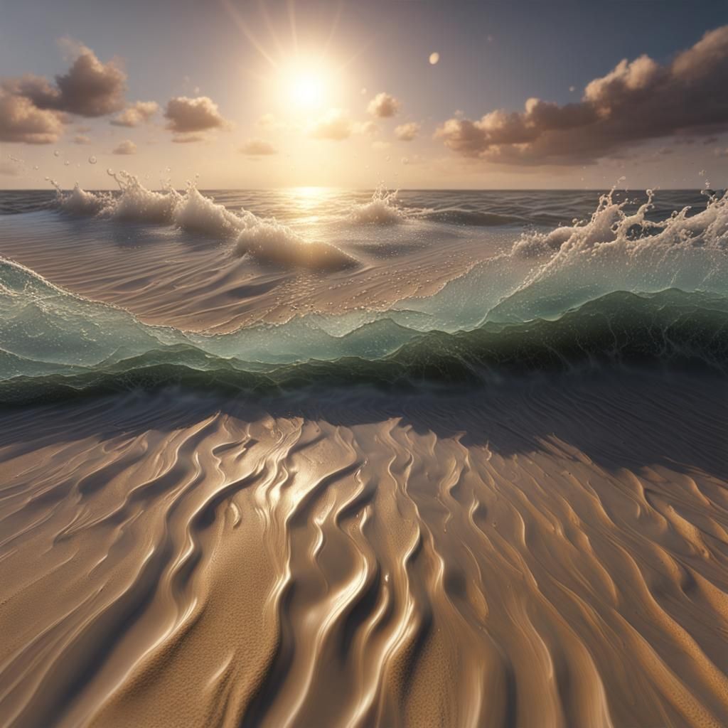 Ripples in the Sand: A Photorealistic Seascape