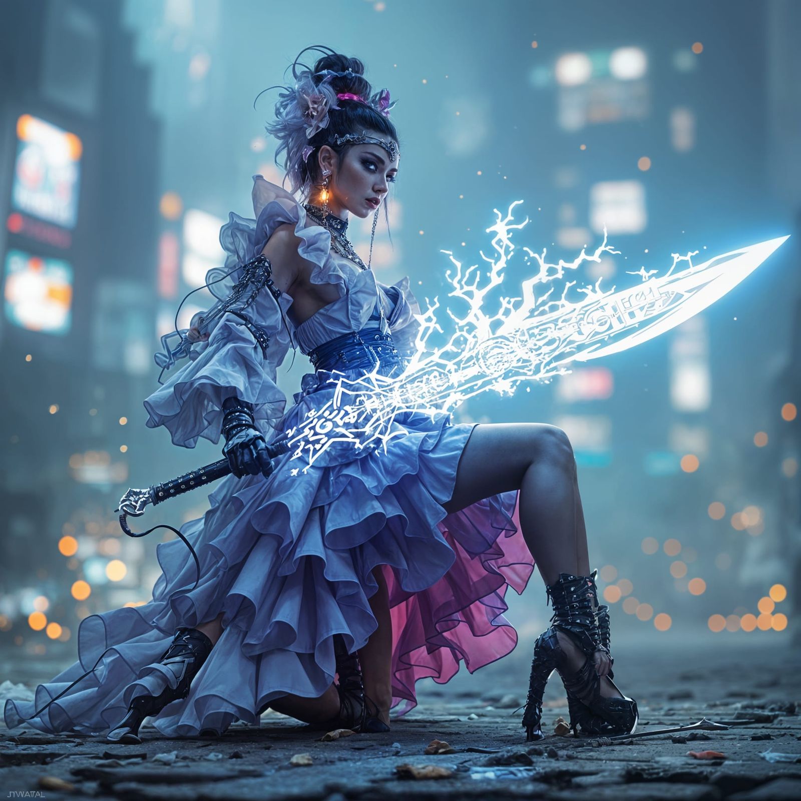 Harajuku Warrior Queen with Runic Scimitar