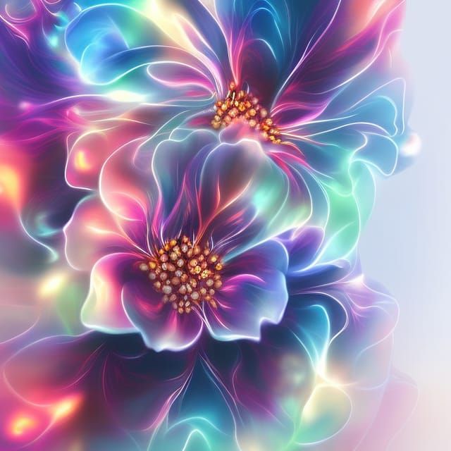 Radiant Glowing Flower: Hyperrealistic Concept Art