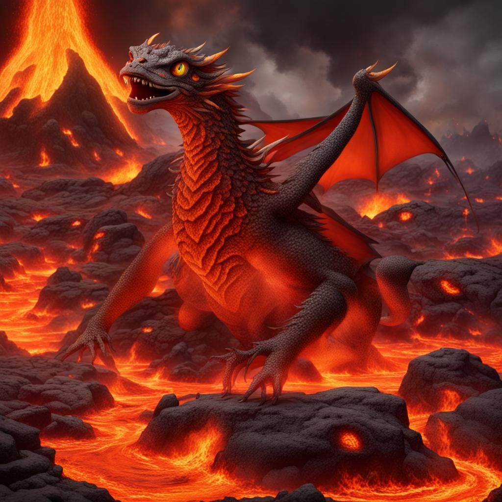 Draclings Play in Lava