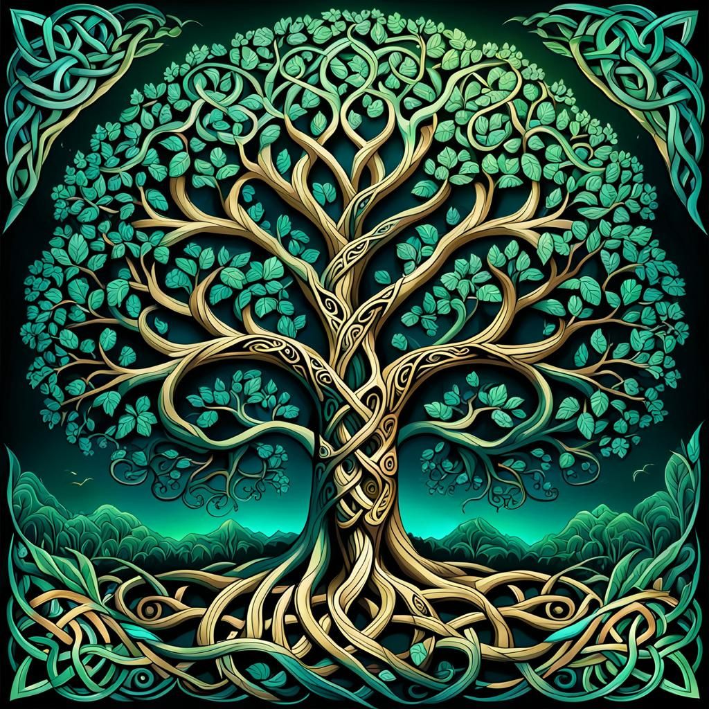 Tree of Life with Celtic Crown in 3D