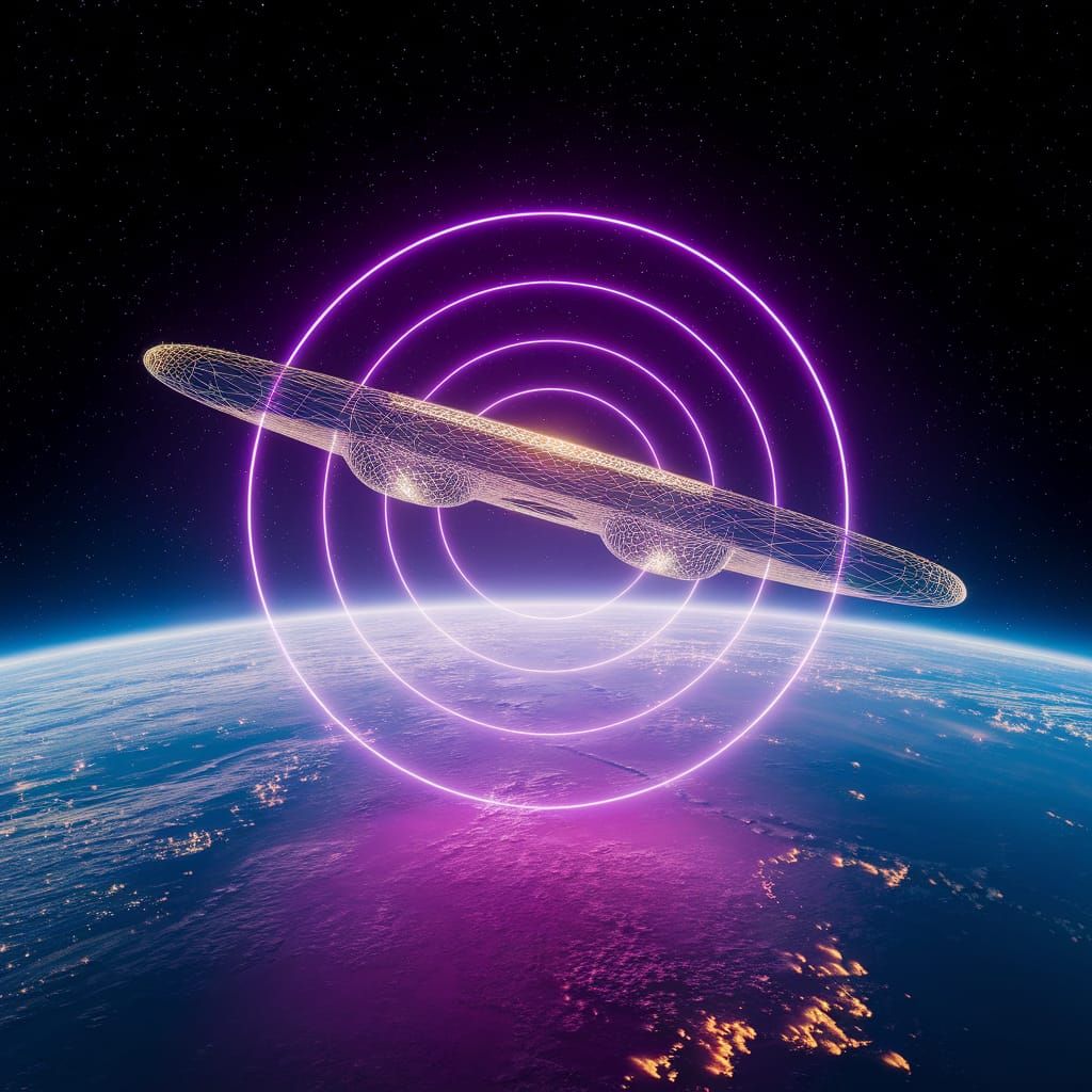 Ethereal Cosmic Odyssey in Neon Digital Surrealism