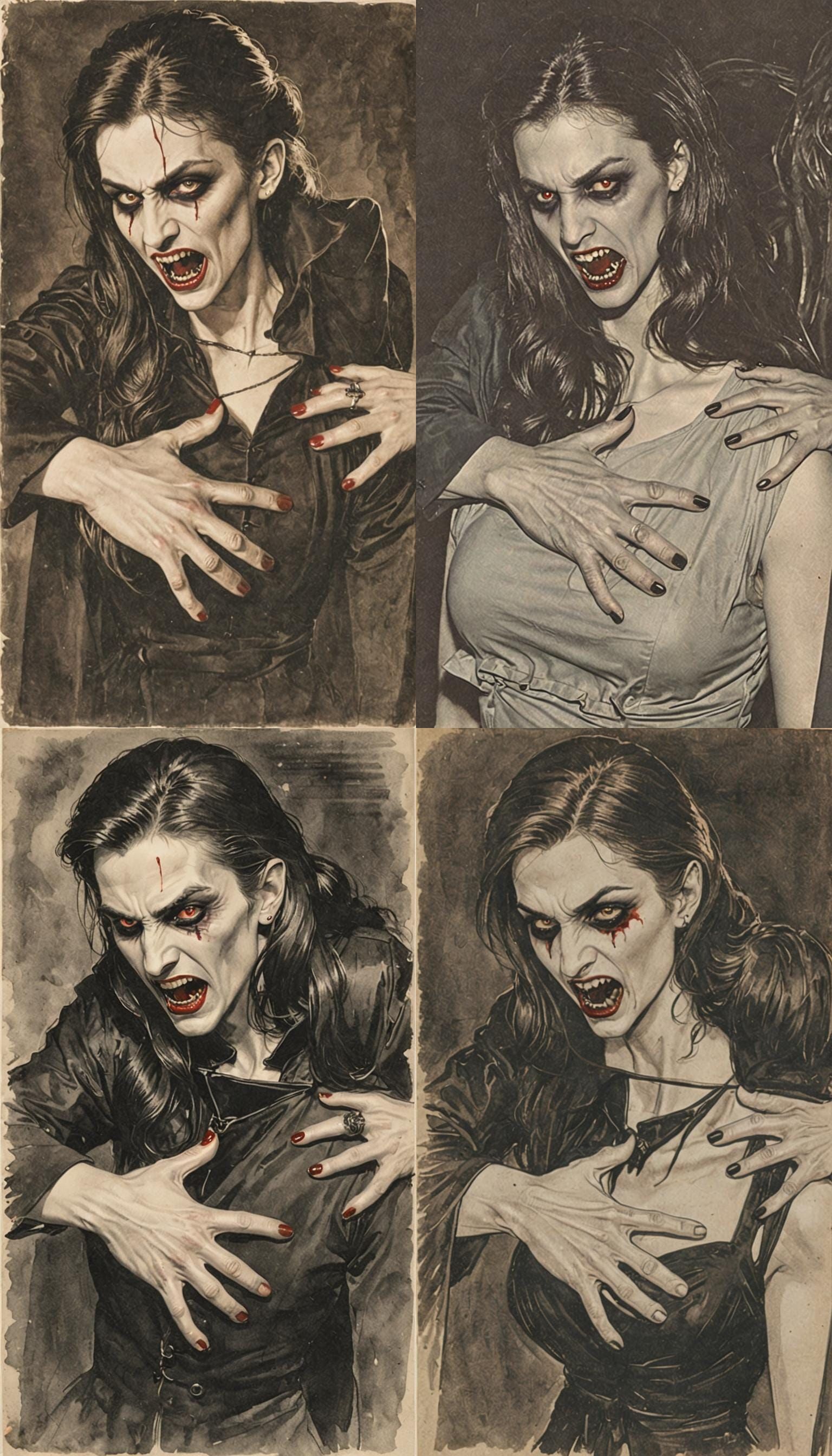 Vampire Bite: A Gothic Horror Scene