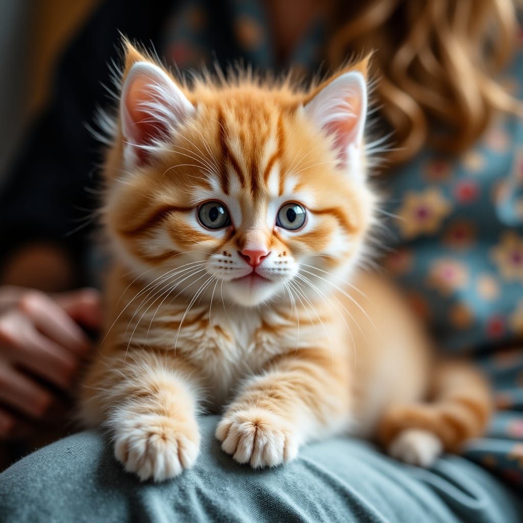 Whimsical Kitten Portrait in Soft Focus