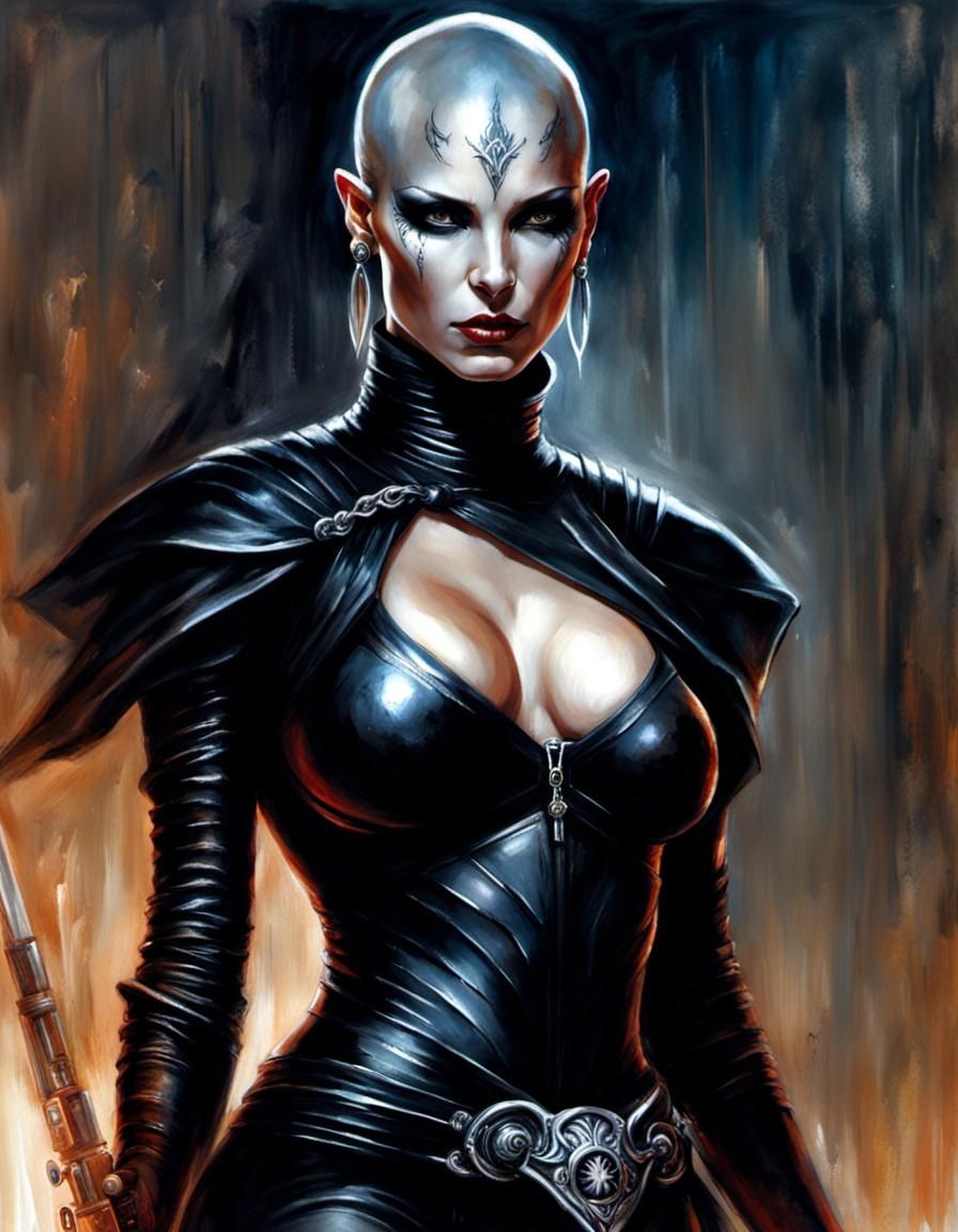 Asajj Ventress Portrait in Oil Painting Style