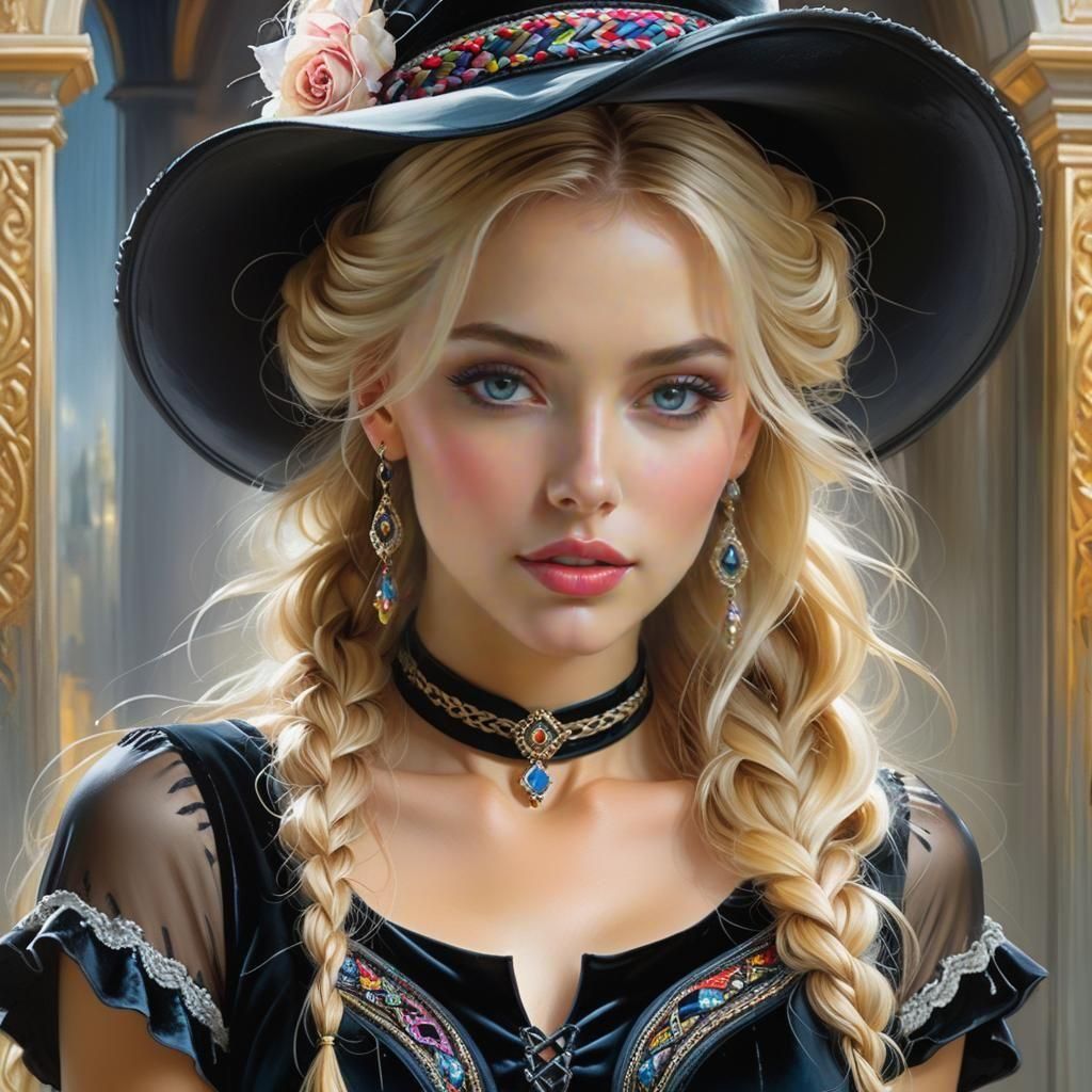 Hyperrealistic Portrait of a Girl in Fantasy Setting