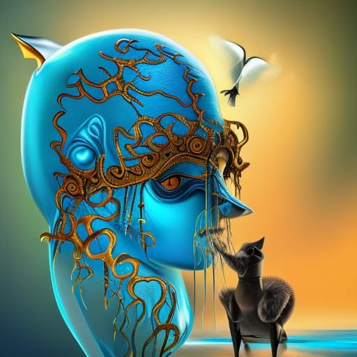 Fantasy Creature with Runes in Hyperrealism