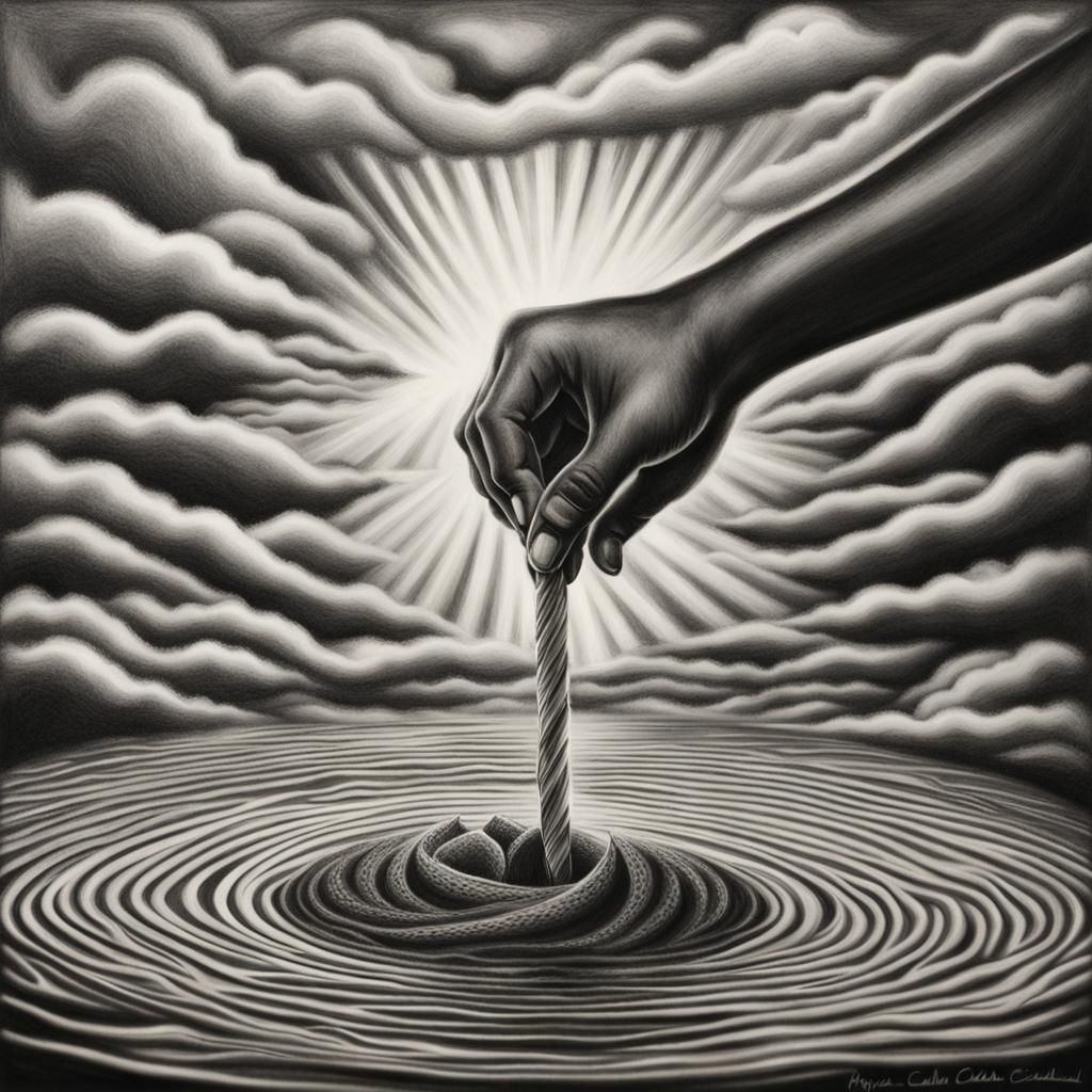 Detailed Charcoal Drawing of Positive Change