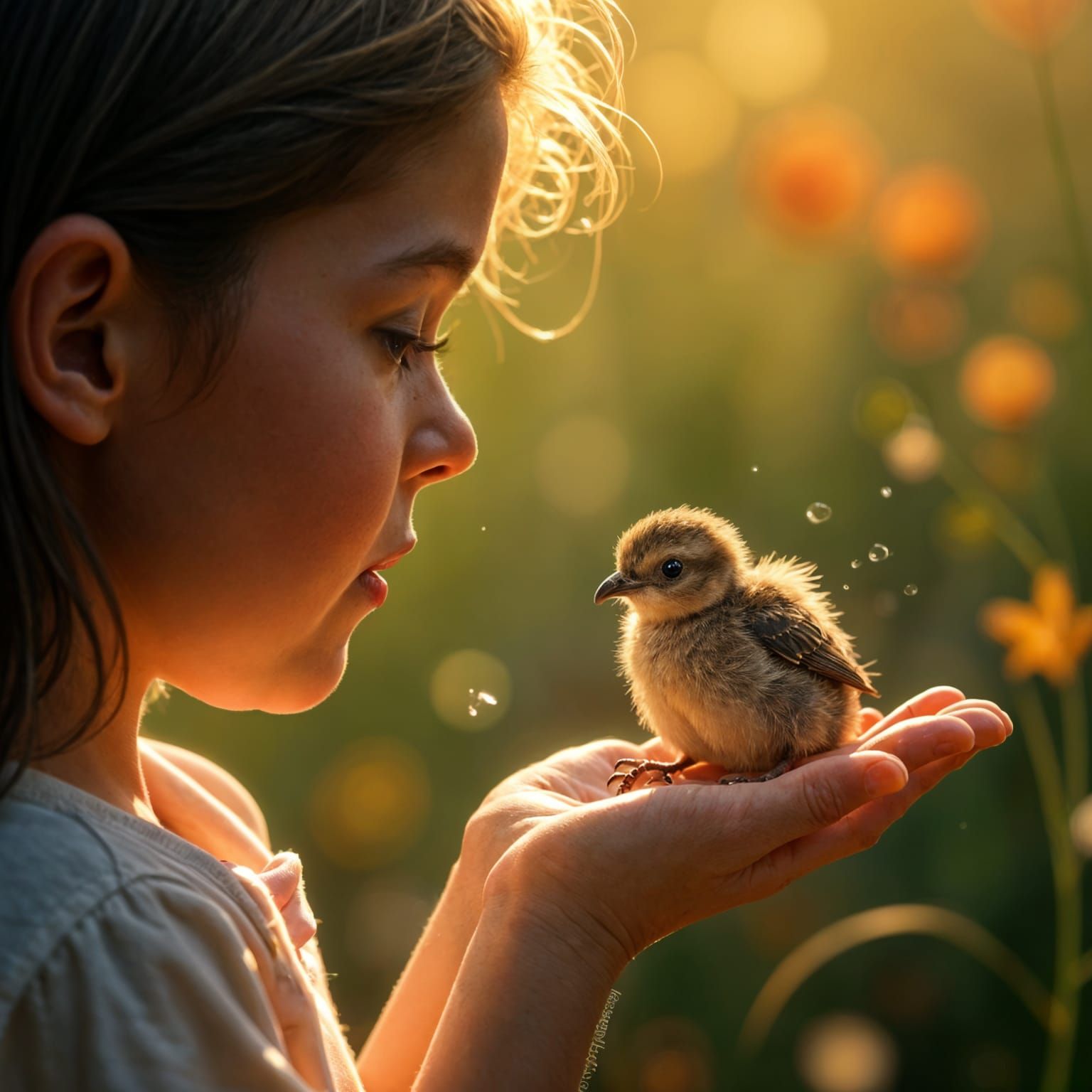 Hyperrealistic Rescue of Baby Bird