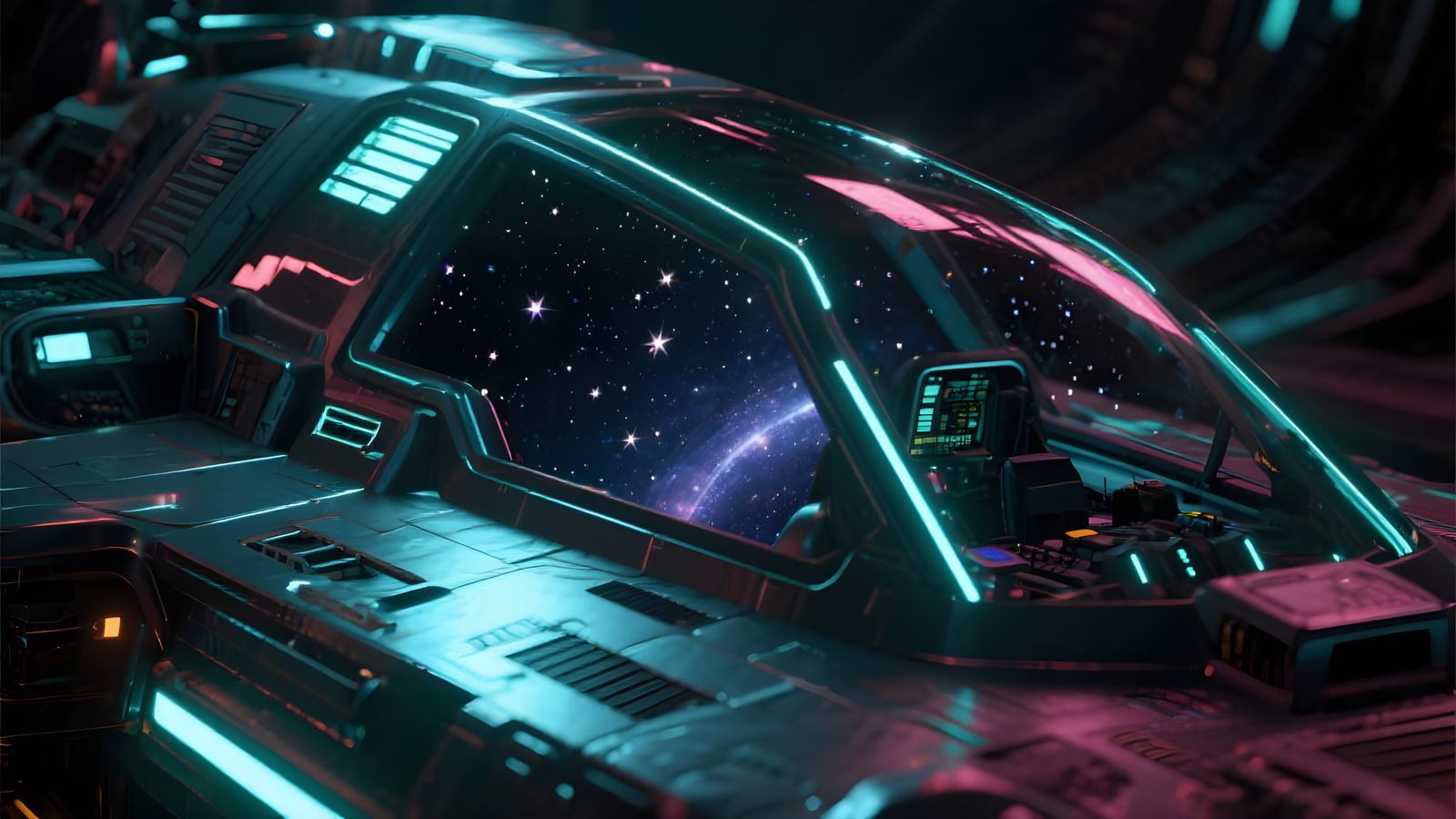 Hyper-Realistic Interdimensional Spaceship in Sci-Fi Style