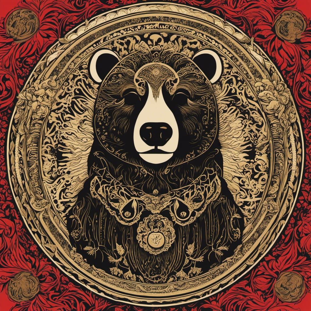 Minimalist Divine Bear King, Studio Photo