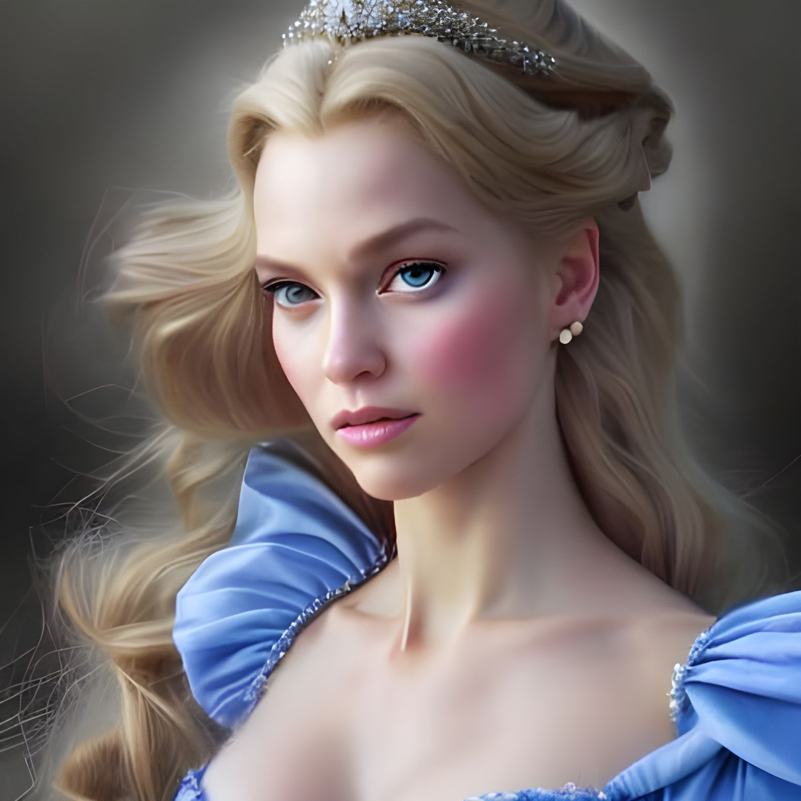 Princess Cinderella: Hyperrealistic Full-Body Portrait