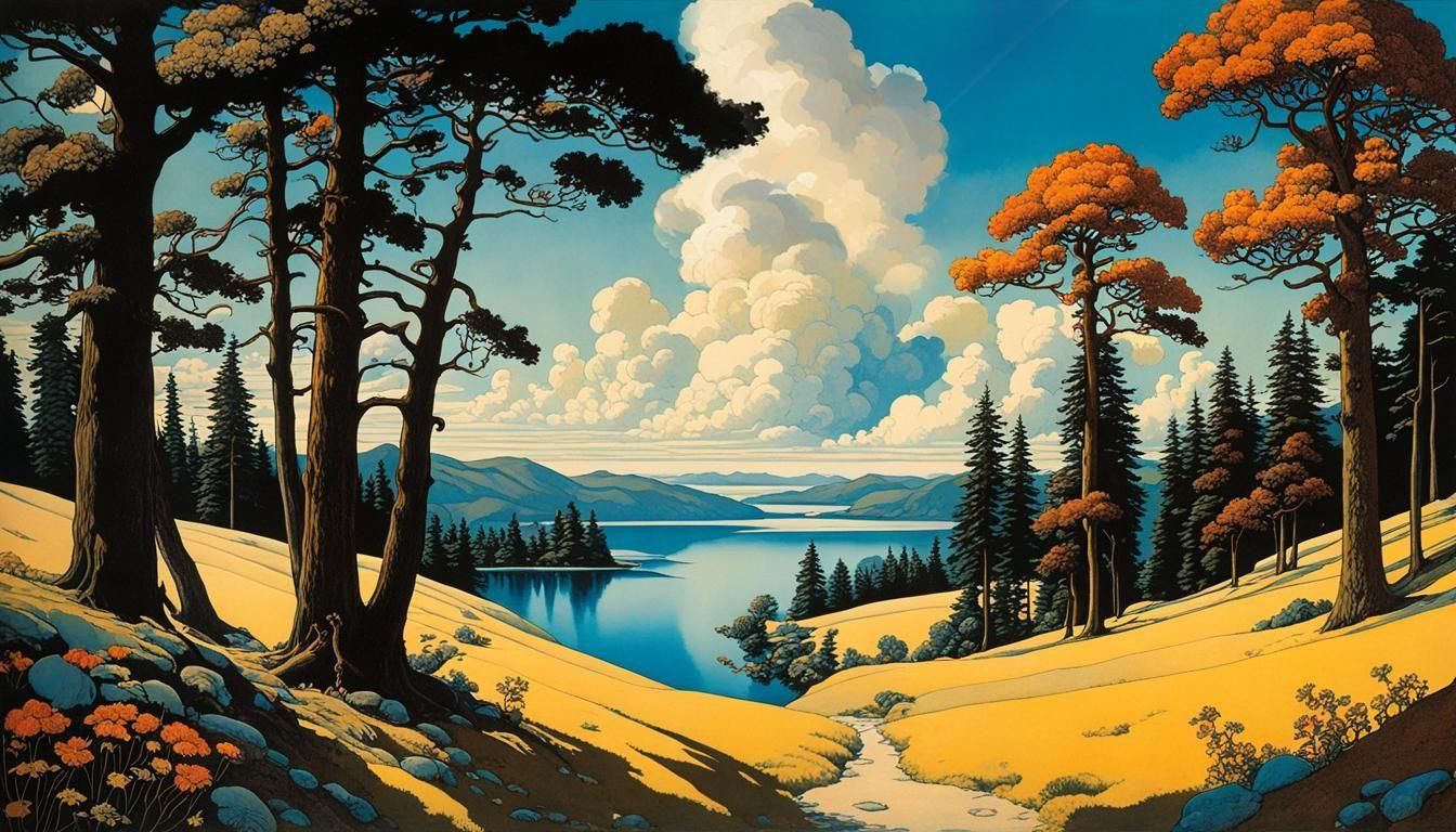 Ethereal European Dreamscapes in Psychedelic Art Nouveau Sty...