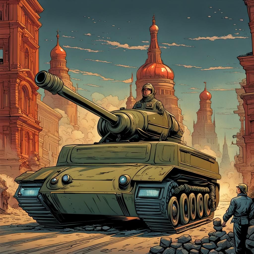 Soviet Cartoon Art in Comic Book Style