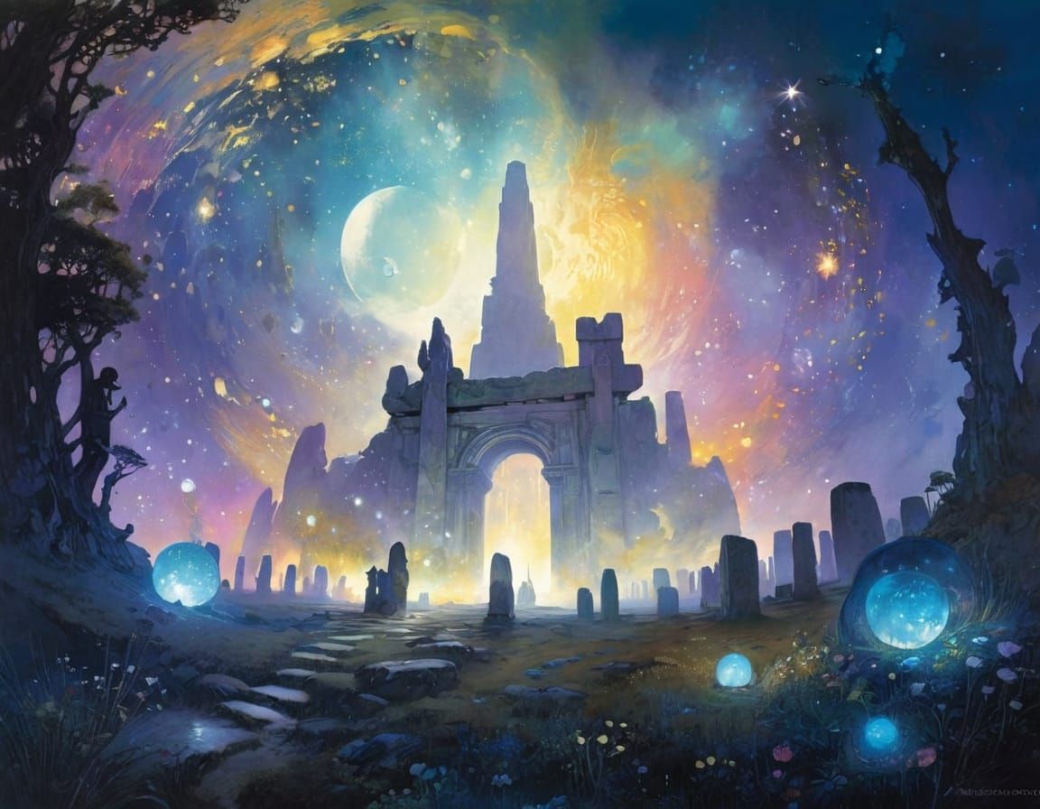 Enchanting Stonehenge in Golden Ethereal Light