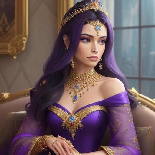 Majestic Queen in Luxurious 3D Rendered Art
