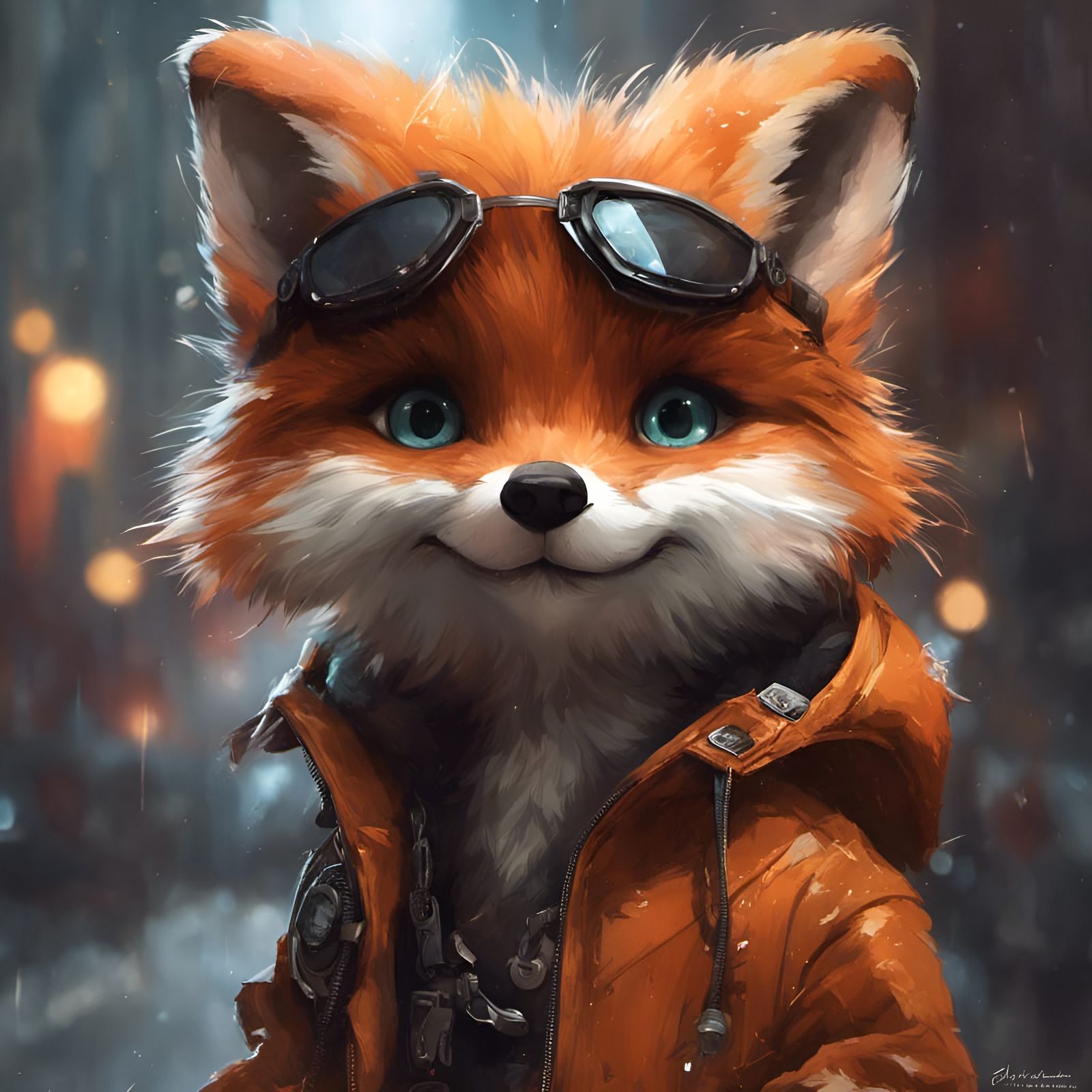 Chibi Furry Fox in Street Clothes: Detailed 3D Art