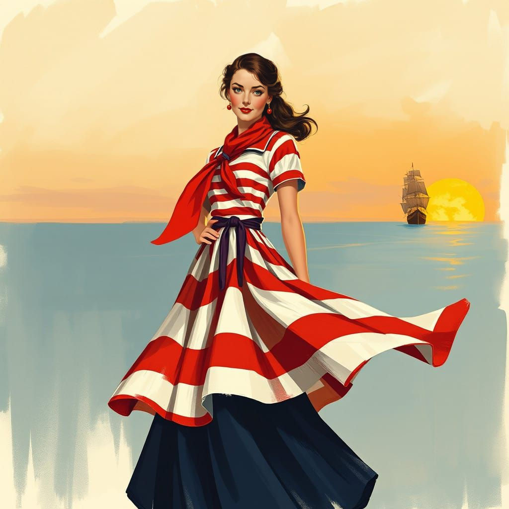 Vintage French Heroine Embarks on Swashbuckling Adventure