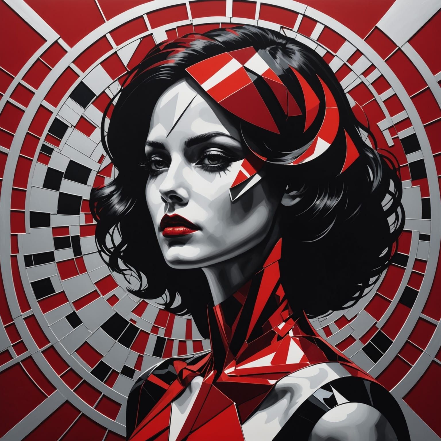 Elegant Hypermodernism Silhouette of Shattered Heartbreak