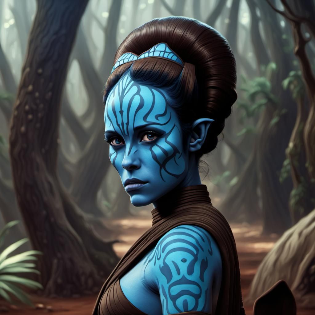 Aayla Secura Cute: Star Wars Digital Matte Painting
