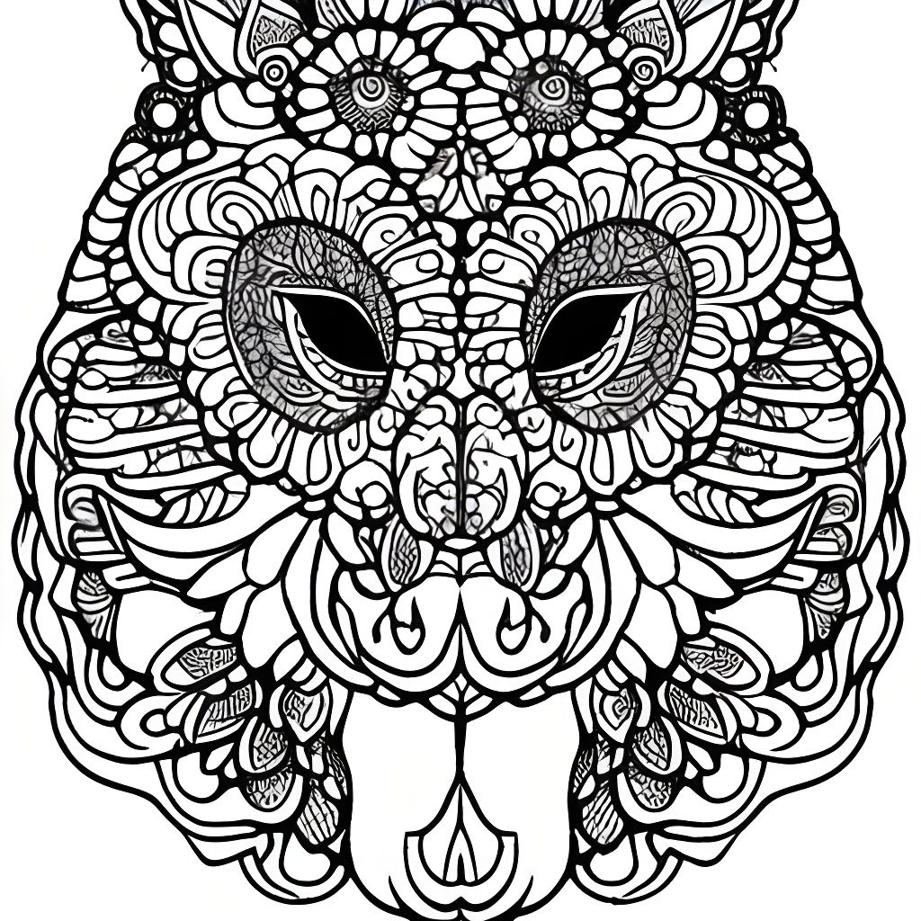 Intricate Coloring Page Design with Elaborate Details