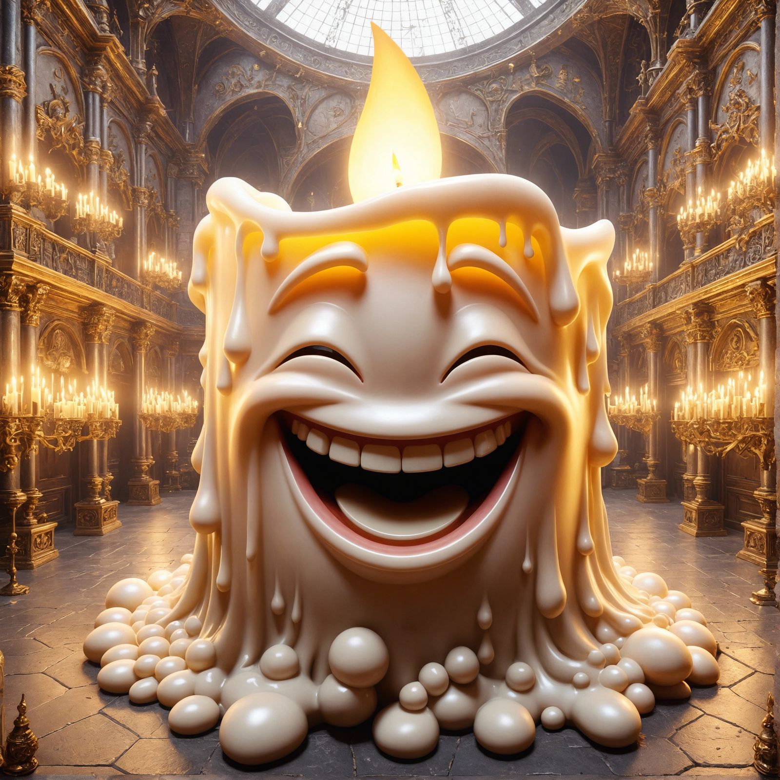 Cheerful Candle in Castle, Digital Art