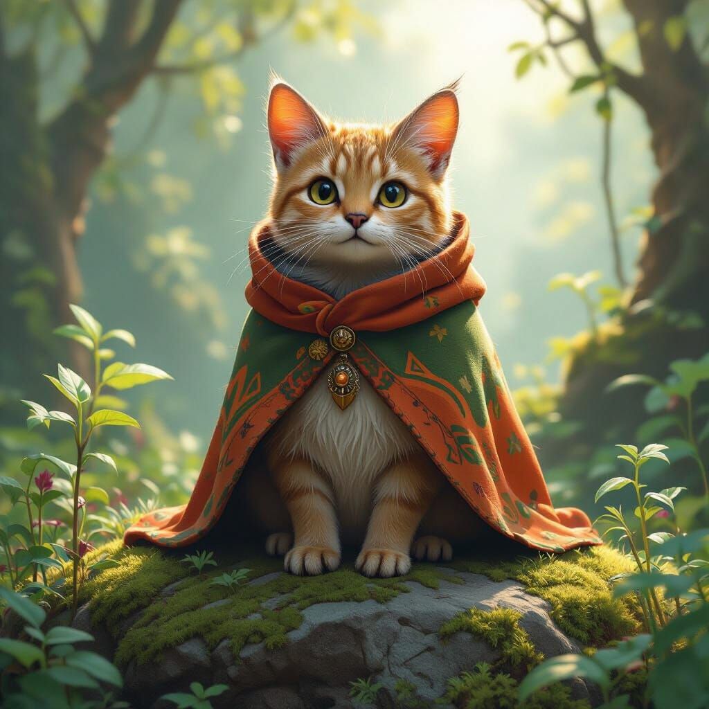 Feline-Hyrax Hybrid in Fantasy Art Style