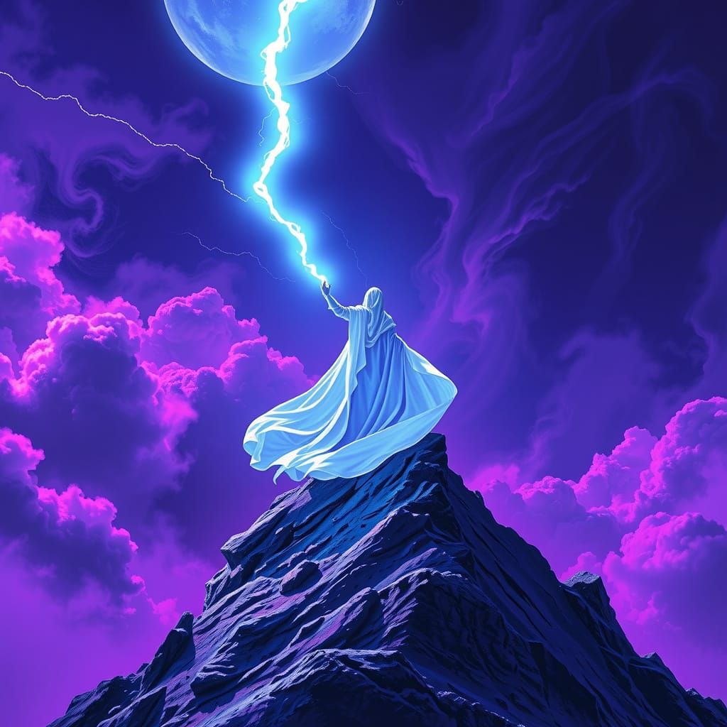 Glowing Xenon Zaps Electric Blue Energy into Turbulent Sky