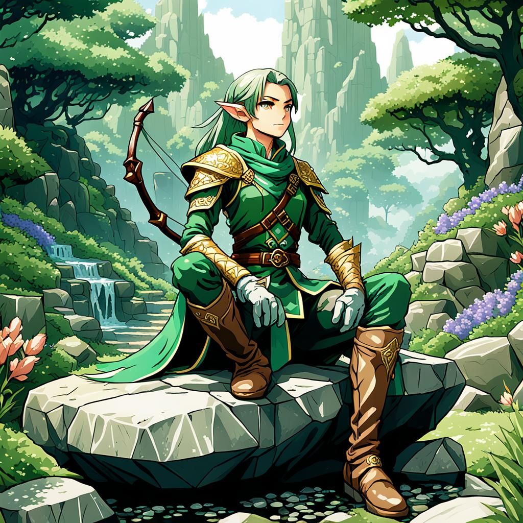 16-bit Elf Ranger Archer Pixel Art
